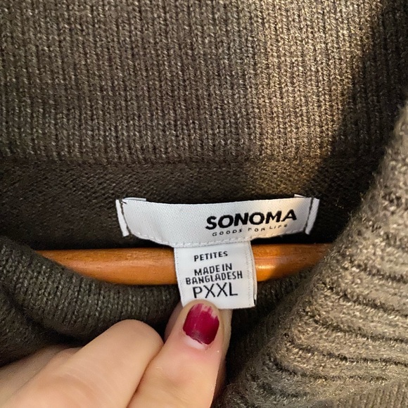 Sonoma Women’s Cowl neck Sweater in Olive Petite XXL new - Picture 3 of 7